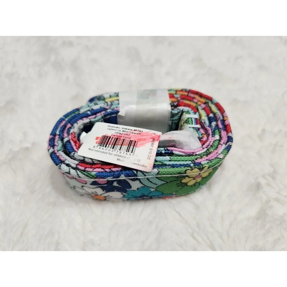 New Vera Bradley Lighten Up Wide Lanyard Far Out Floral Pattern NWT